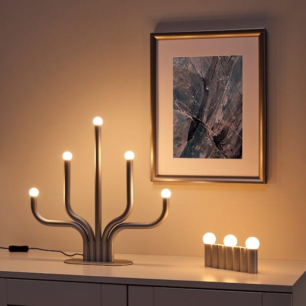 Ikea FRÖJDA - LED table decoration, battery-operated silver-colour, 9x18 cm