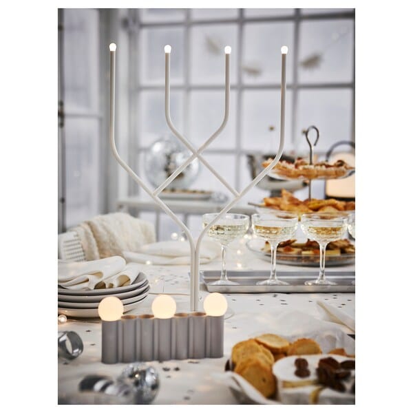Ikea FRÖJDA - LED table decoration, battery-operated silver-colour, 9x18 cm