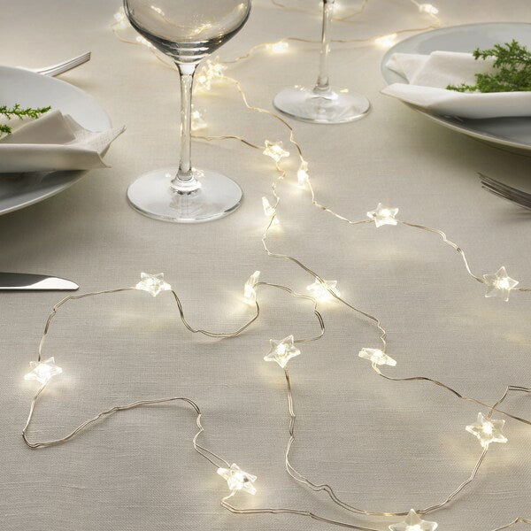 FRÖJDA - LED lighting chain with 40 lights, battery-operated mini/star