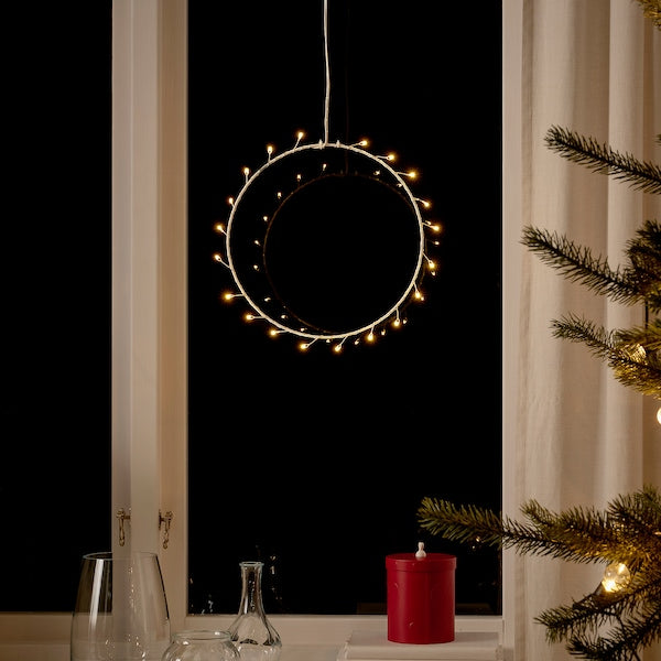 FRÖJDA - LED pendant lamp, battery-operated/ring shaped, 27 cm