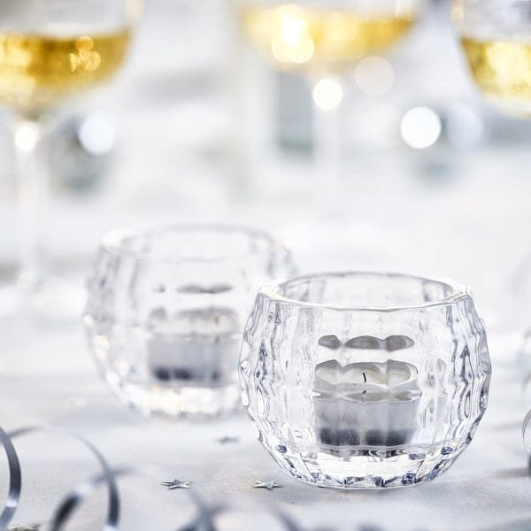 Ikea FRÖJDA - Tealight holder, clear glass, 6 cm