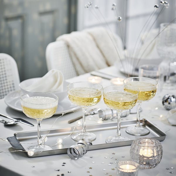 FRÖJDA tealight holder, clear glass, 6 cm