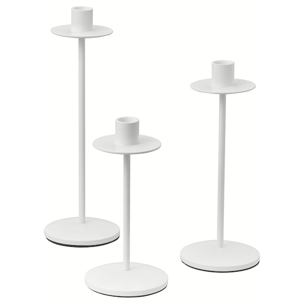 FRÖJDA - Candlestick, set of 3, white