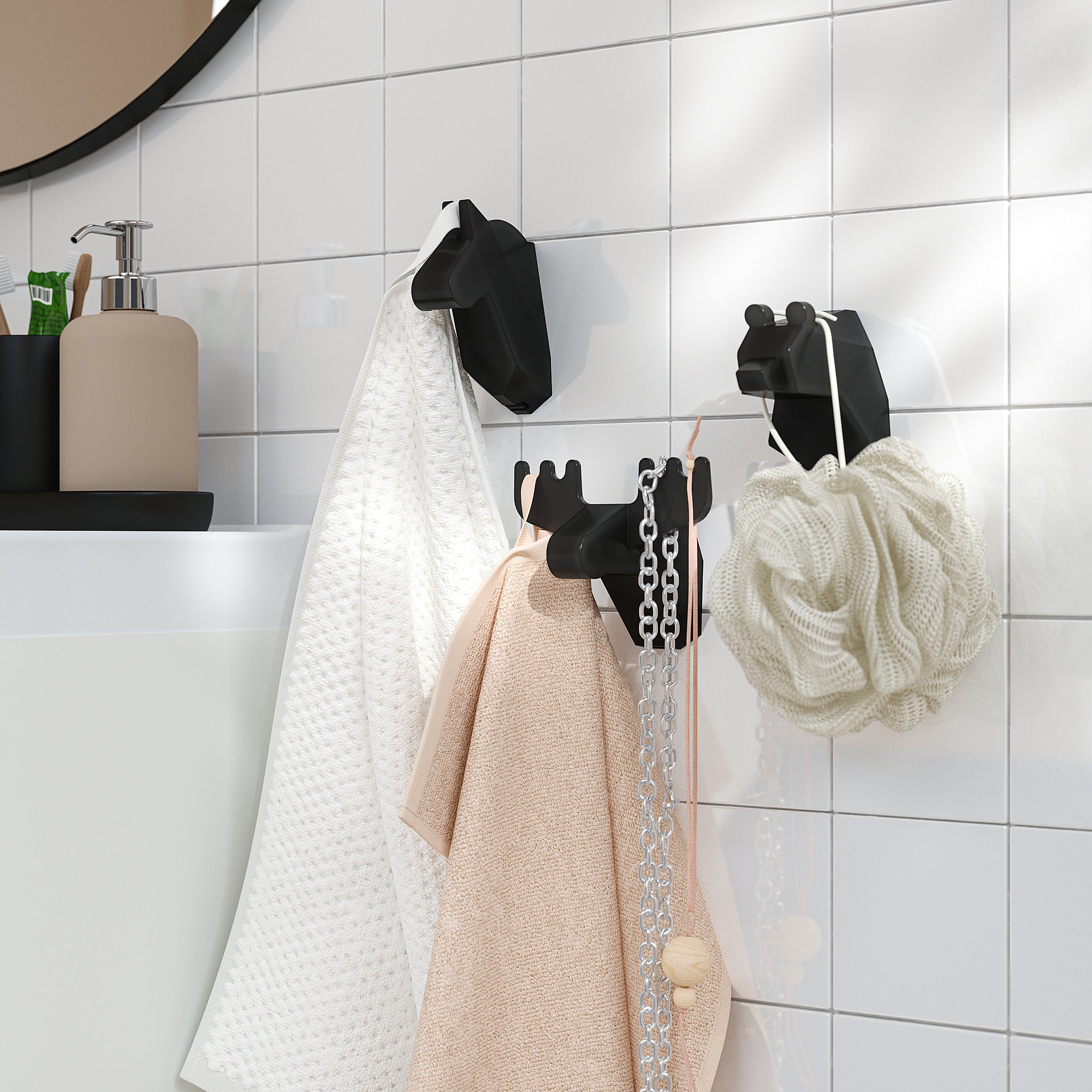FRÖSÅDD hook, black, 3 pack
