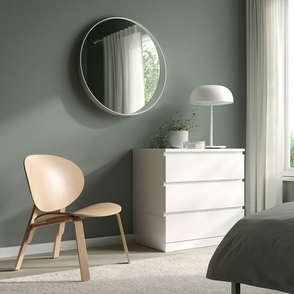 FRÖSET easy chair, white stained oak veneer, 59x74x57 cm