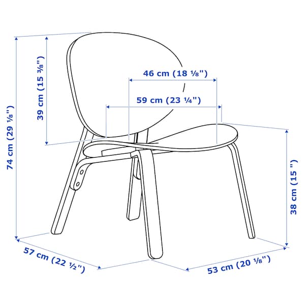 Ikea FRÖSET - Easy chair, black stained oak veneer