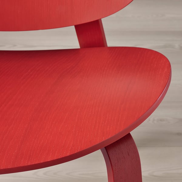 FRÖSET easy chair, red stained oak veneer, 59x74x57 cm