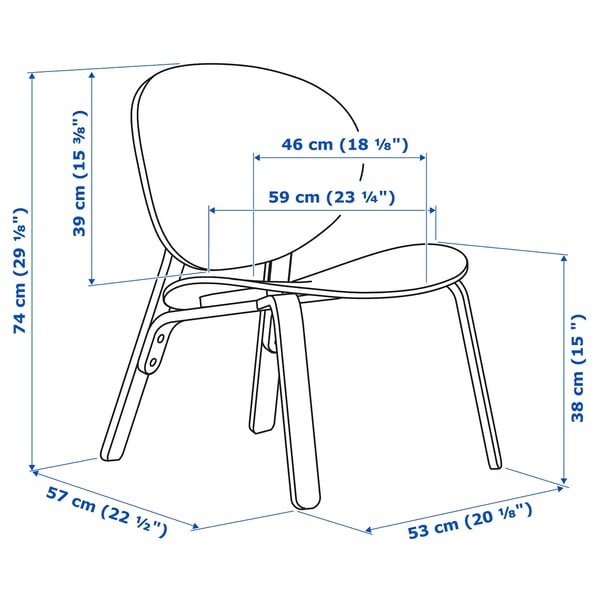 FRÖSET easy chair, red stained oak veneer, 59x74x57 cm