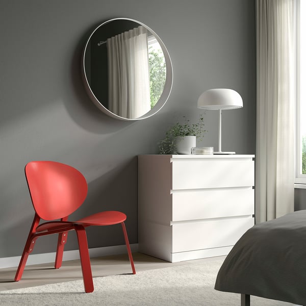 FRÖSET easy chair, red stained oak veneer, 59x74x57 cm