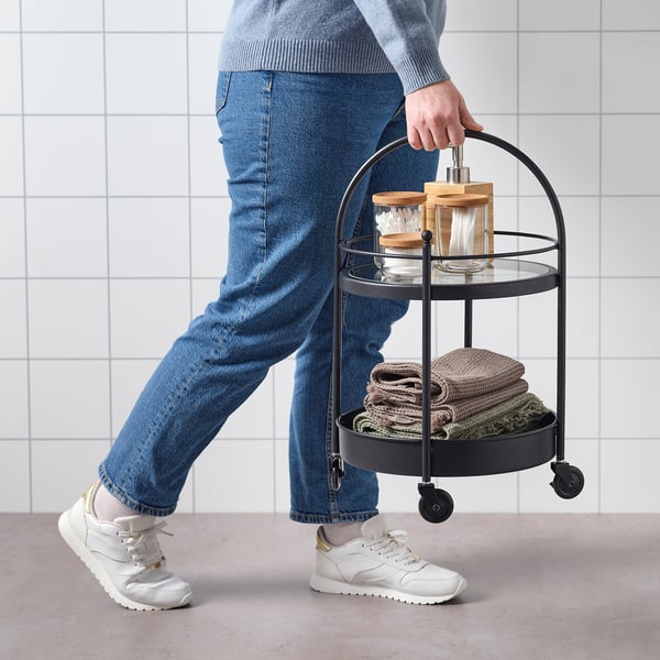 FRÖSJÖN trolley, black, 55x35 cm