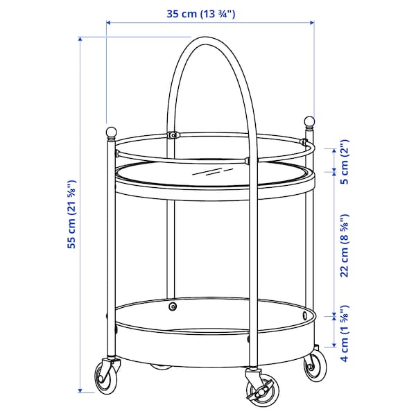 Ikea FRÖSJÖN - Trolley, black, 55x35 cm