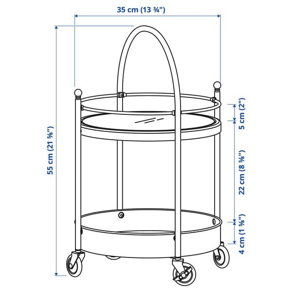 FRÖSJÖN trolley, black, 55x35 cm