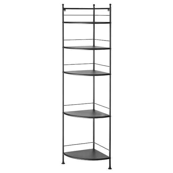 FRÖSJÖN - Corner Shelf, black,35x156 cm