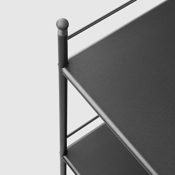 FRÖSJÖN shelving unit, black, 40x96 cm