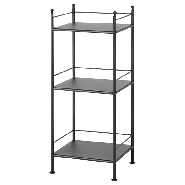 FRÖSJÖN shelving unit, black, 40x96 cm