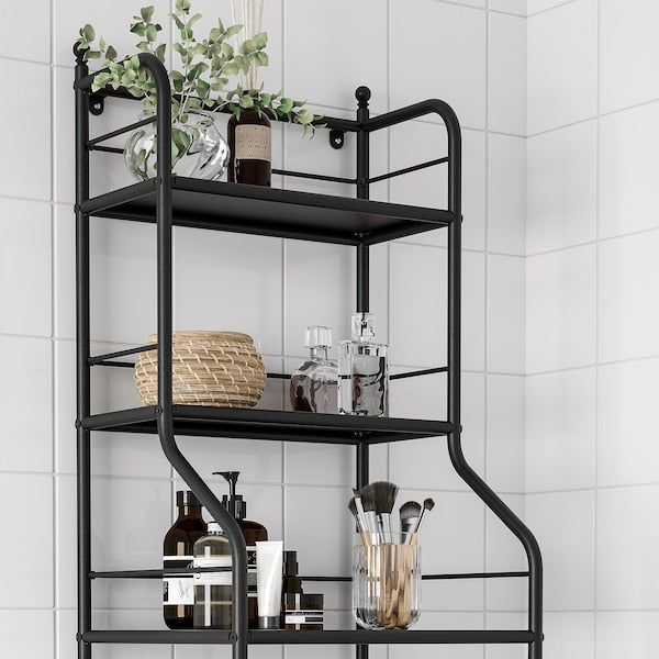 FRÖSJÖN - Shelving unit, black, 40x156 cm