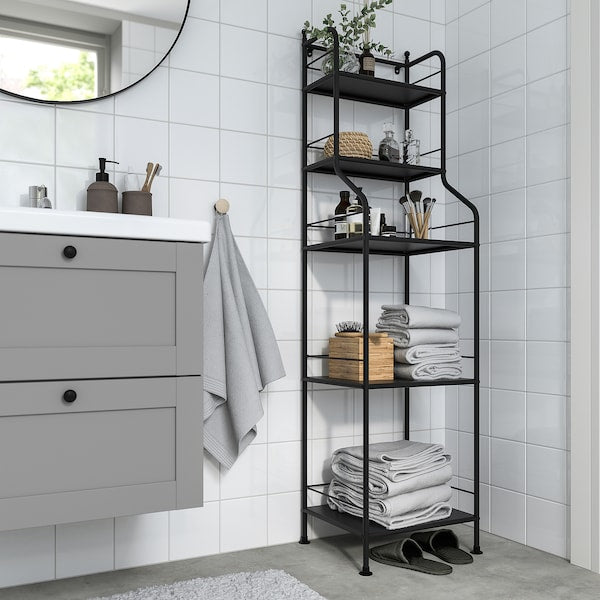 FRÖSJÖN - Shelving unit, black, 40x156 cm