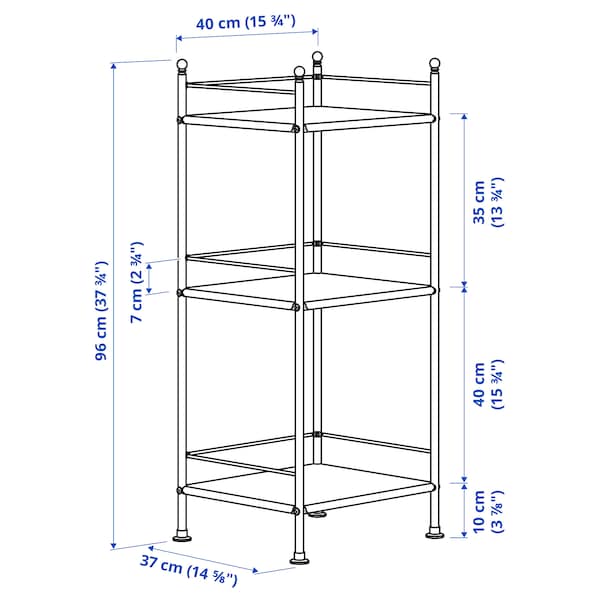 FRÖSJÖN - Shelving unit, black, 40x96 cm