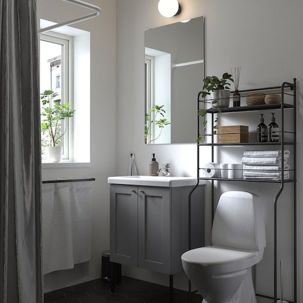 Ikea FRÖSJÖN - Toilet shelf, black,65x156 cm