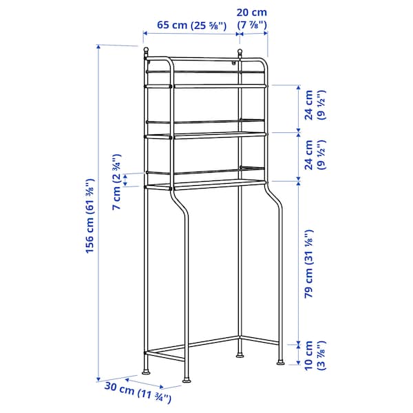 Ikea FRÖSJÖN - Toilet shelf, black,65x156 cm