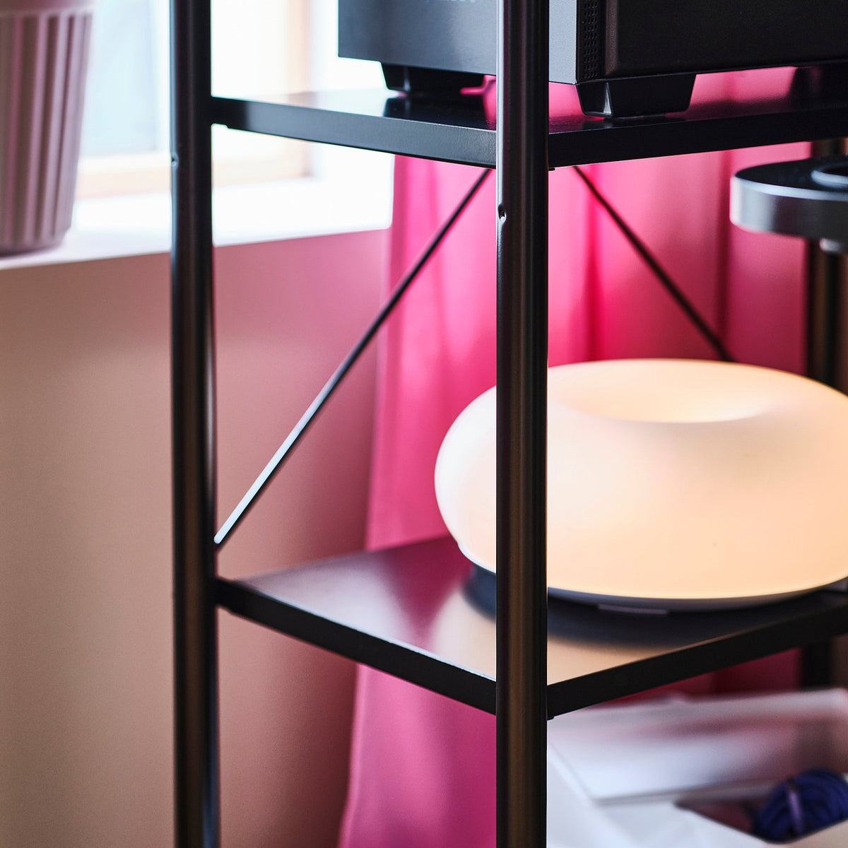FRÖSKELÅS storage unit, black, 63x35x141 cm