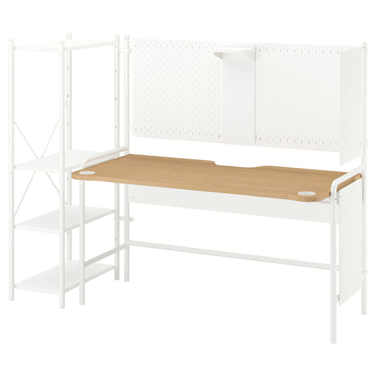 FRÖSKELÅS gaming desk, with storage/white