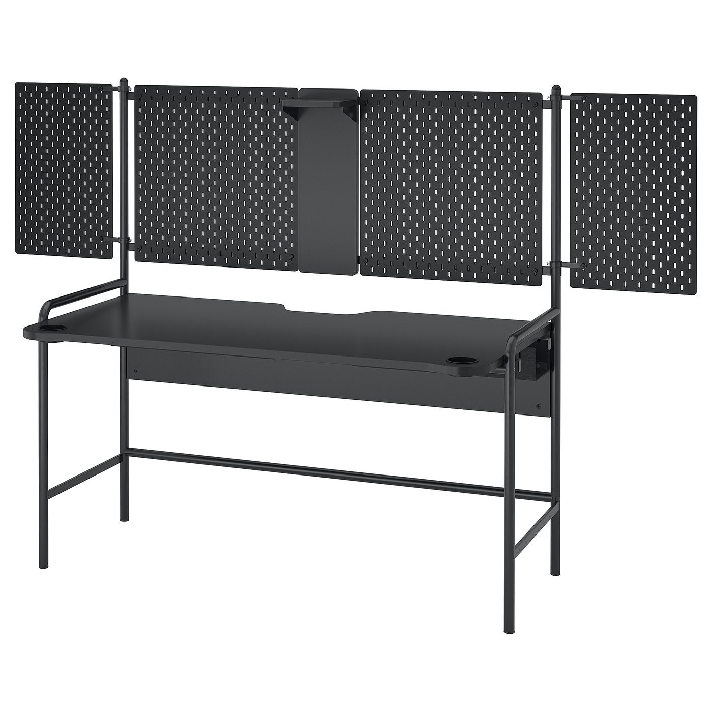 FRÖSKELÅS gaming desk, black, 144x71 cm