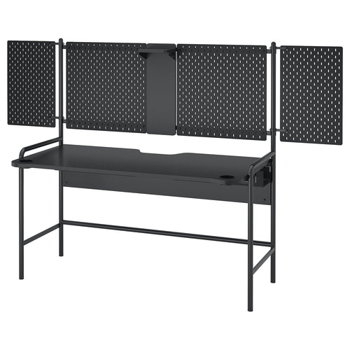 FRÖSKELÅS gaming desk, black, 144x71 cm