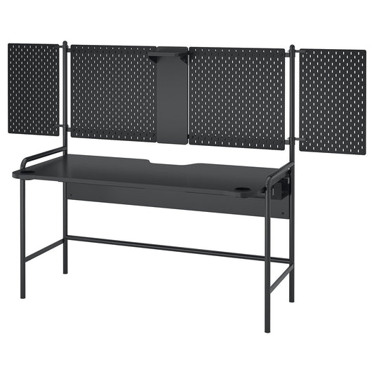FRÖSKELÅS gaming desk, black, 144x71 cm