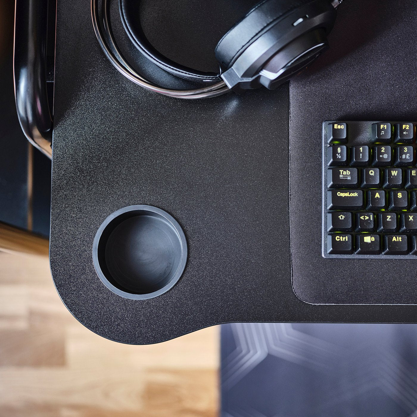 FRÖSKELÅS gaming desk, black, 144x71 cm