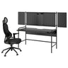 FRÖSKELÅS / UTKLASSNING gaming desk and chair, black/anthracite