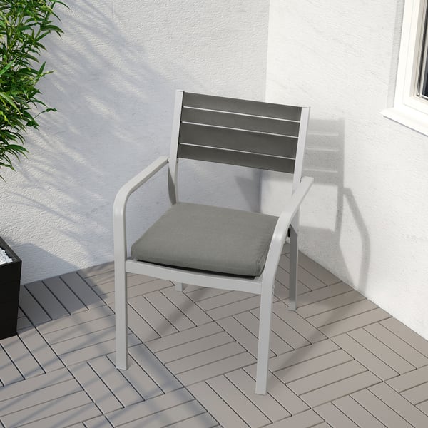 FRÖSÖN/DUVHOLMEN Outdoor chair cushion - dark grey 44x44 cm , 44x44 cm