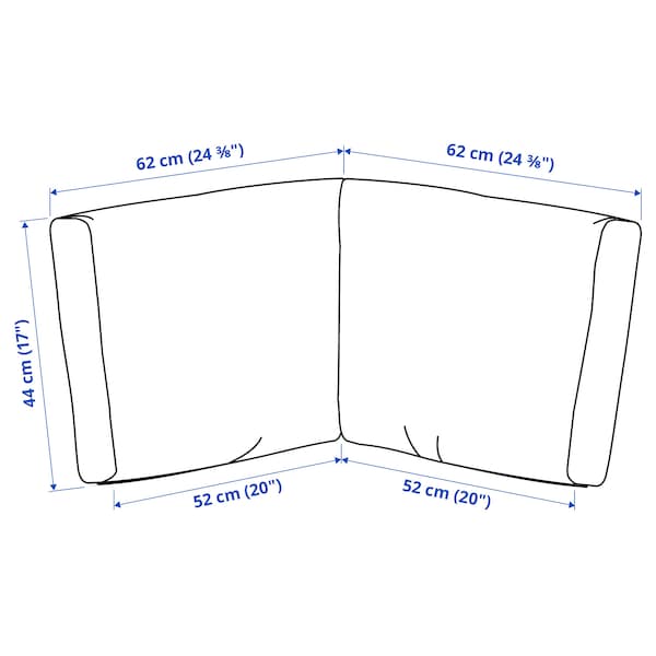 Ikea FRÖSÖN/DUVHOLMEN - Back cushion corner element, beige,62x62x44 cm
