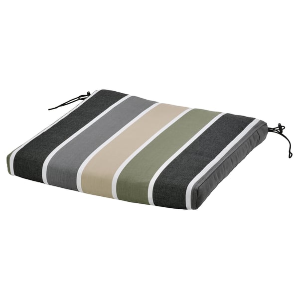 FRÖSÖN cover for chair cushion, outdoor/multicolour stripe pattern, 44x44 cm