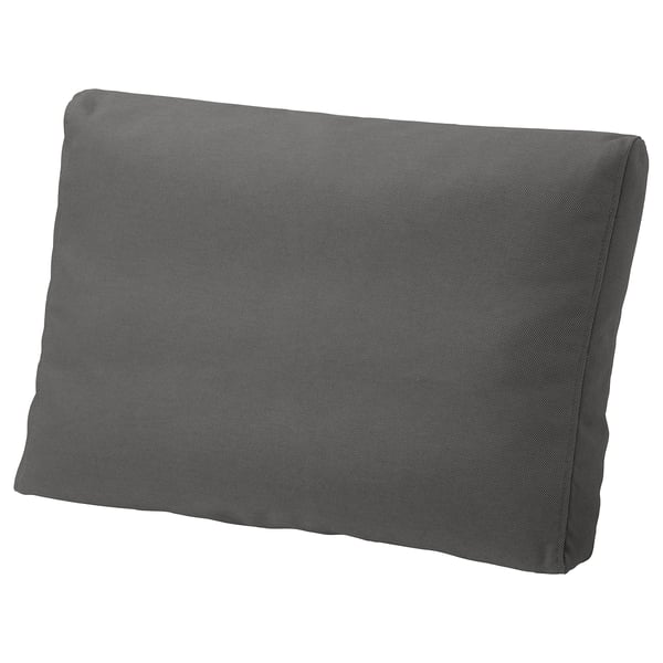 FRÖSÖN cover for back cushion, outdoor dark grey, 62x44 cm