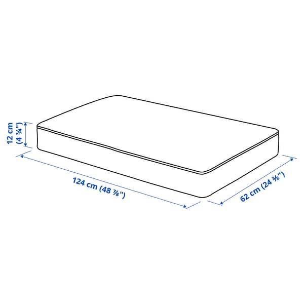 FRÖSÖN cover for seat cushion, beige outdoor, 124x62 cm