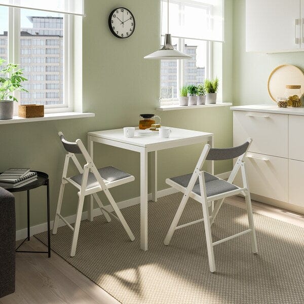 Ikea FRÖSVI - Folding chair, white/Knisa light grey ,