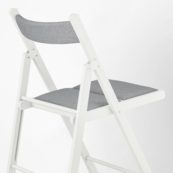 FRÖSVI - Folding chair, white/Knisa light grey ,