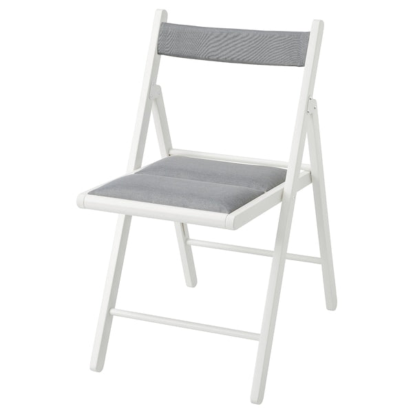 FRÖSVI - Folding chair, white/Knisa light grey ,