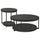 FRÖTORP coffee table/side table, set of 2, anthracite marble effect/black glass