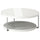 FRÖTORP coffee table, white chrome-plated/white glass, 88 cm