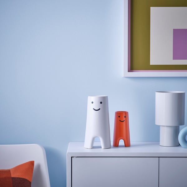 FRÖVÄXT vase, white, 20 cm