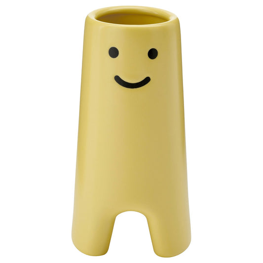 FRÖVÄXT vase, yellow, 14 cm