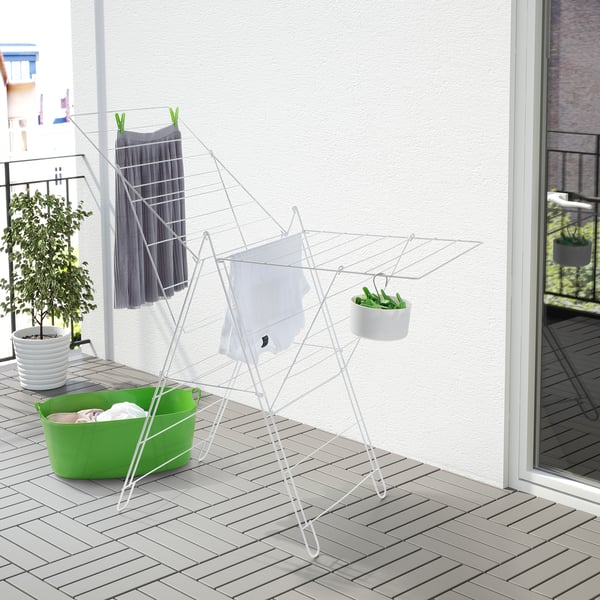 FROST drying rack, in/outdoor, white, 134x59 cm