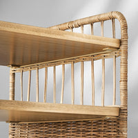 FRYKSÅS - Storage unit on castors, rattan, 37x53 cm