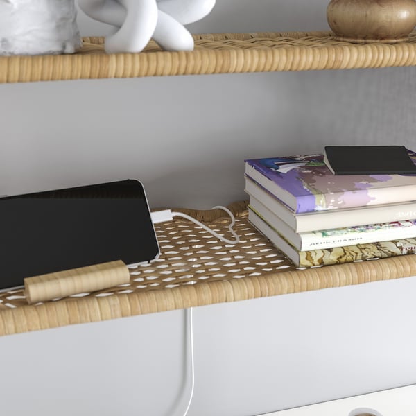 FRYKSÅS - FRYKSÅS Wall shelf, rattan, 60x20 cm