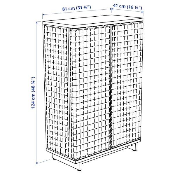 FRYKSÅS - Cabinet, rattan, 81x124 cm