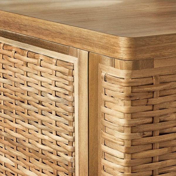 FRYKSÅS cabinet, rattan, 81x124 cm