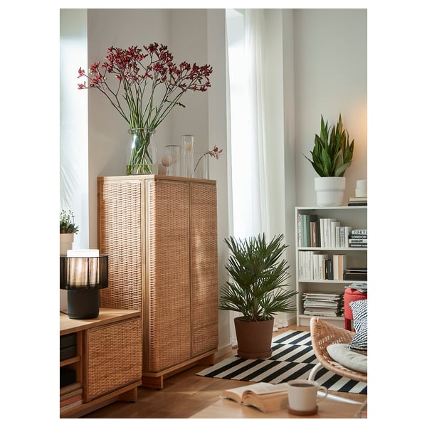 FRYKSÅS cabinet, rattan, 81x124 cm