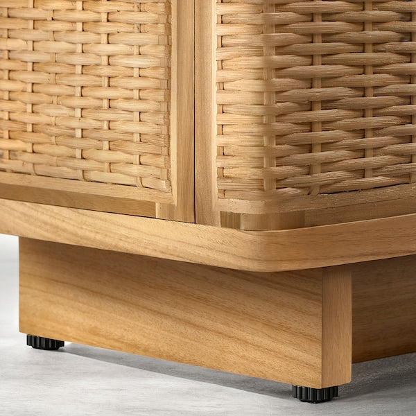 FRYKSÅS - TV bench, rattan, 157x41x49 cm